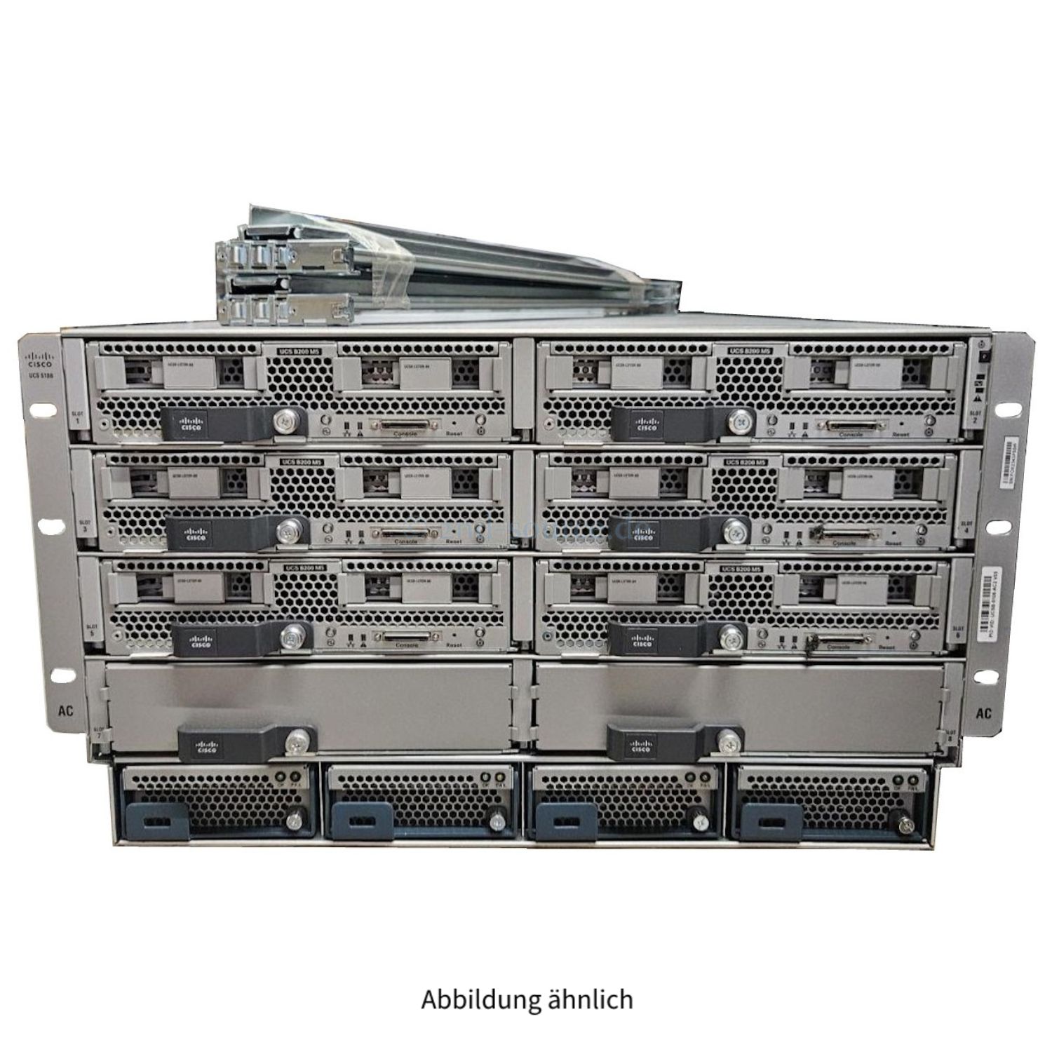 Cisco BladeSystem UCS 5108 6x B200 M5 2x Heatsink 10/40GbE 4x 2500W Rackkit