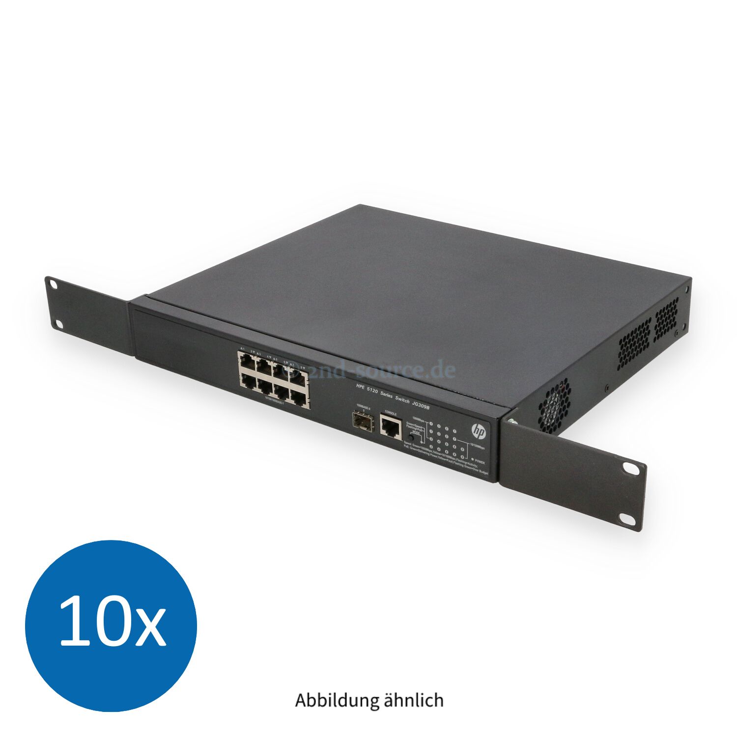 10x HPE FlexNetwork 5120-8G-PoE+ 8x RJ-45 1GbE PoE+ 1x SFP 1GbE SI Switch JG309B JG309-61201