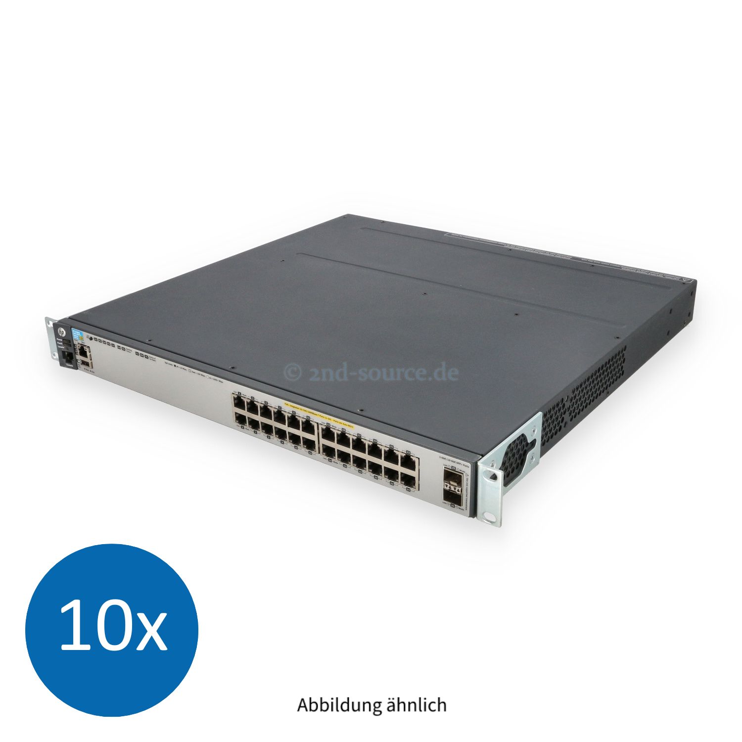 10x HPE ProCurve 3800-24G-PoE+-2SFP+ 24x RJ-45 1GbE PoE+ 2x SFP+ 10GbE 2x 1000W Switch J9573A