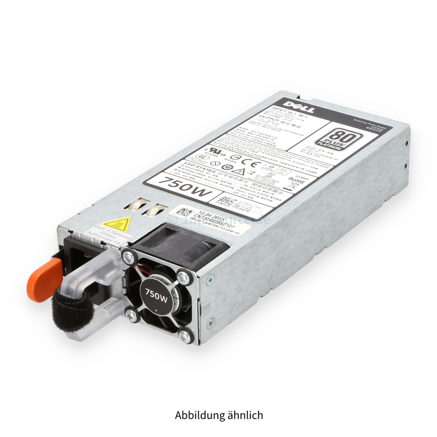 Dell 750W HotPlug Power Supply PowerEdge R520 R620 R720 R720XD T320 T420 6W2PW 06W2PW