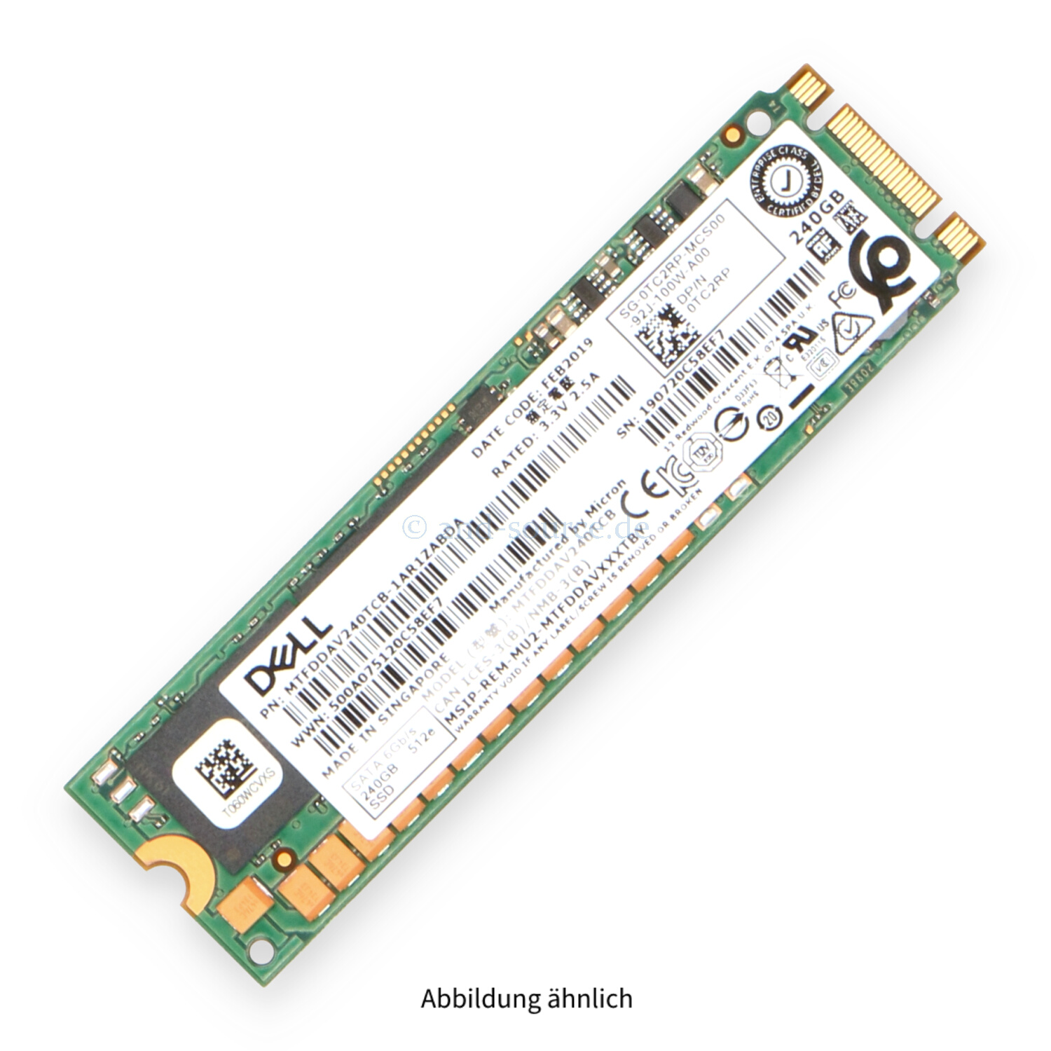 Dell 240GB SATA M.2 2280 6G MLC SSD TC2RP 0TC2RP MTFDDAV240TCB